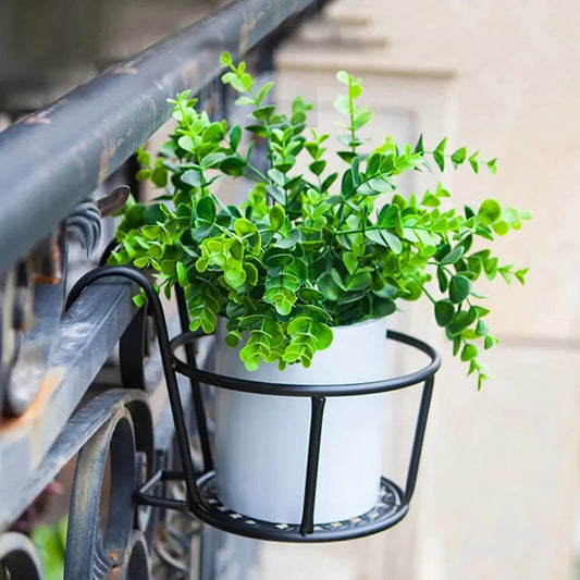 Metallic over the balcony flower pot holder