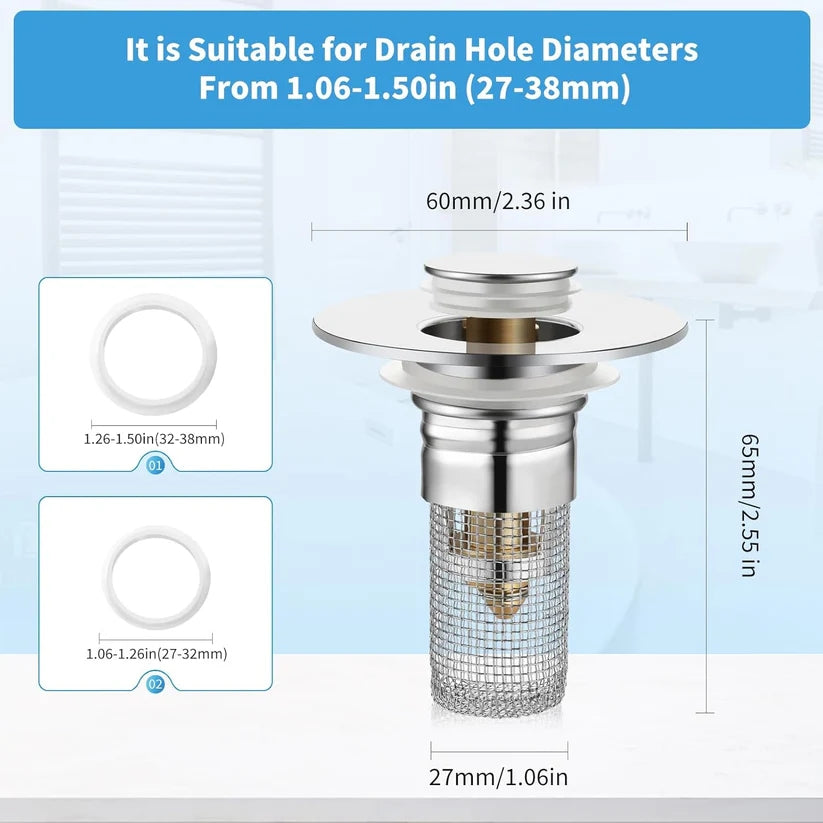 🔥Black Friday Sale: Bathroom Sink  Universal Pop Up Sink Drain Filter